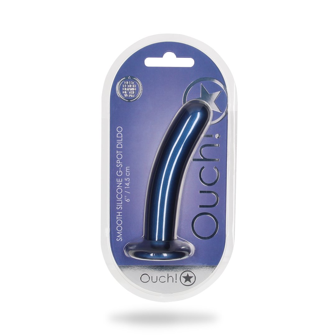 14,5 cm Gladde Silicone G - spot Dildo met Sterke Suction Cup en Metallic Kleur - EroticToyzSiliconen Dildo'sOuch! by Shots