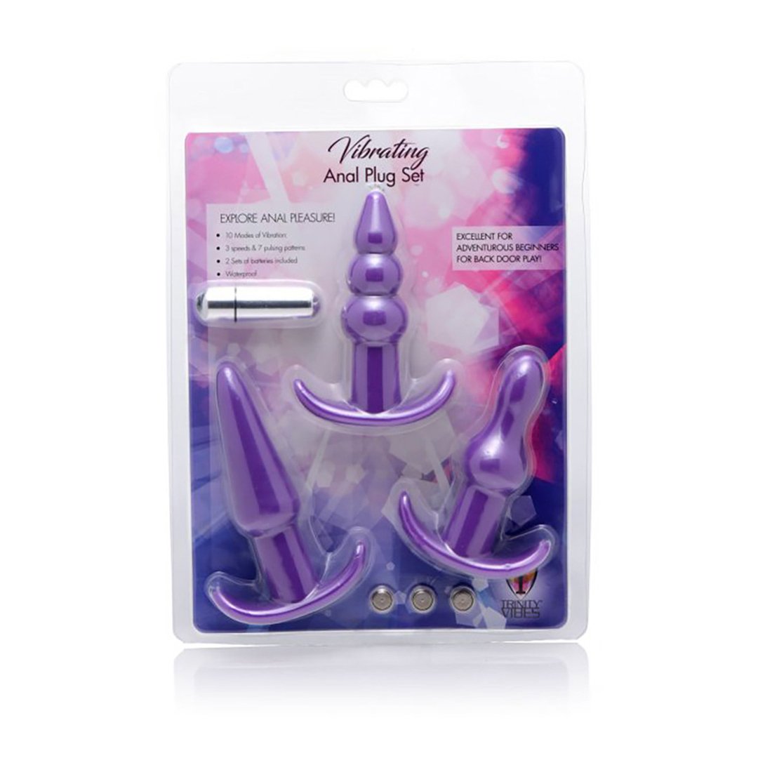 4 Piece Vibrating Butt Plug Set - EroticToyzProducten,Toys,Anaal Toys,Buttplugs Anale Dildo's,Buttplugs Anale Dildo's Vibrerend,,GeslachtsneutraalXR Brands