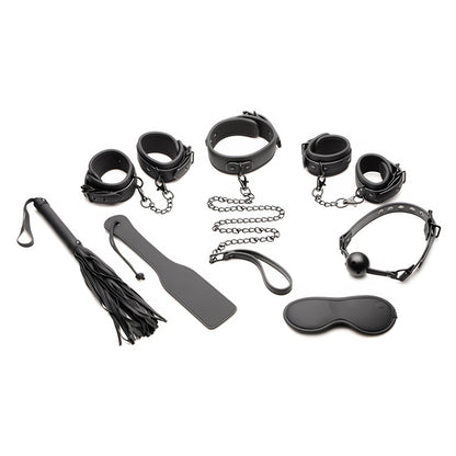 7 - Piece Deluxe Bondage Set - EroticToyzProducten,Toys,Fetish,Boeien,Enkelboeien,Handboeien,Gags,Riem Halsbanden,Maskers,Oogmasker,Slaan en Plagen,Peddels,Zwepen en Floggers,Kits Sets,Bondage Set,,XR Brands