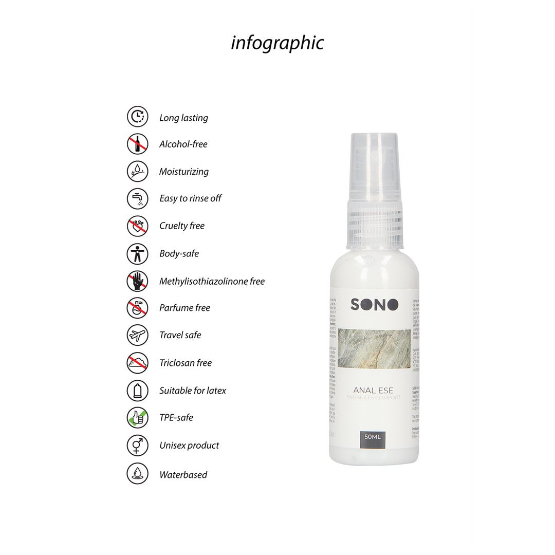 Anal Ese - 50 ml - EroticToyzProducten,Veilige Seks, Verzorging Hulp,Glijmiddelen,Ontspannende Glijmiddelen,Stimulerende Middelen,Desensibilisators,,GeslachtsneutraalSono by Shots