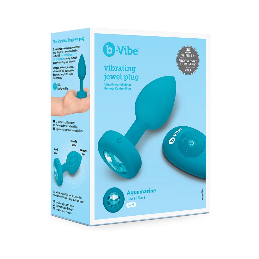 'Aquamarine Vibrerende Butt Plug met 15 Patronen - S/M - Blauw' - EroticToyzButtplugs Anale Dildo's VibrerendCOTR Inc.