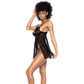 Babydoll Met Bloemenkant - Zwart S/M - Pleasureplay BabydollsMapalé