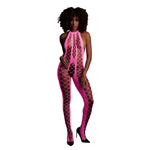 Bodystocking Met Halternek En Open Kruis - Roze - Pleasureplay BodystockingsOuch! by Shots