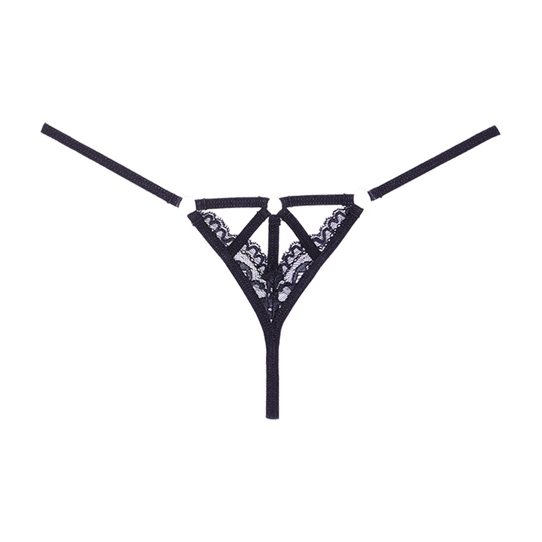 Lace String - Zwart - Pleasureplay Strings en SlipjesAllure