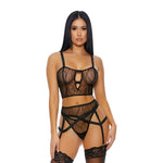 BoxSexy Made to See Mesh Lingerie Set - Zwart L - EroticToyz3 - Delige SetForplay