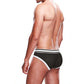 Herenonderbroek - Zwart Met Wit Twee Kleuren Tailleband - Pleasureplay BriefsProwler