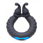 'Cobra Dual Stimulation Cockring - Silicone Zwart' - EroticToyzCockringenXR Brands