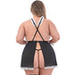 Babydoll Jurk Met G - String - 2XL - Zwart - Pleasureplay KostuumsMagic Silk