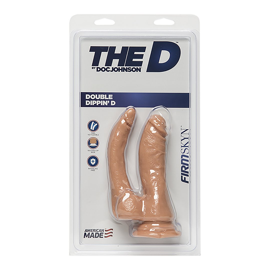 Double Dippin' D - Double Realistic FIRMSKYN Dildo - EroticToyzProducten,Toys,Dildos,Dubbele Dildo's,,GeslachtsneutraalDoc Johnson