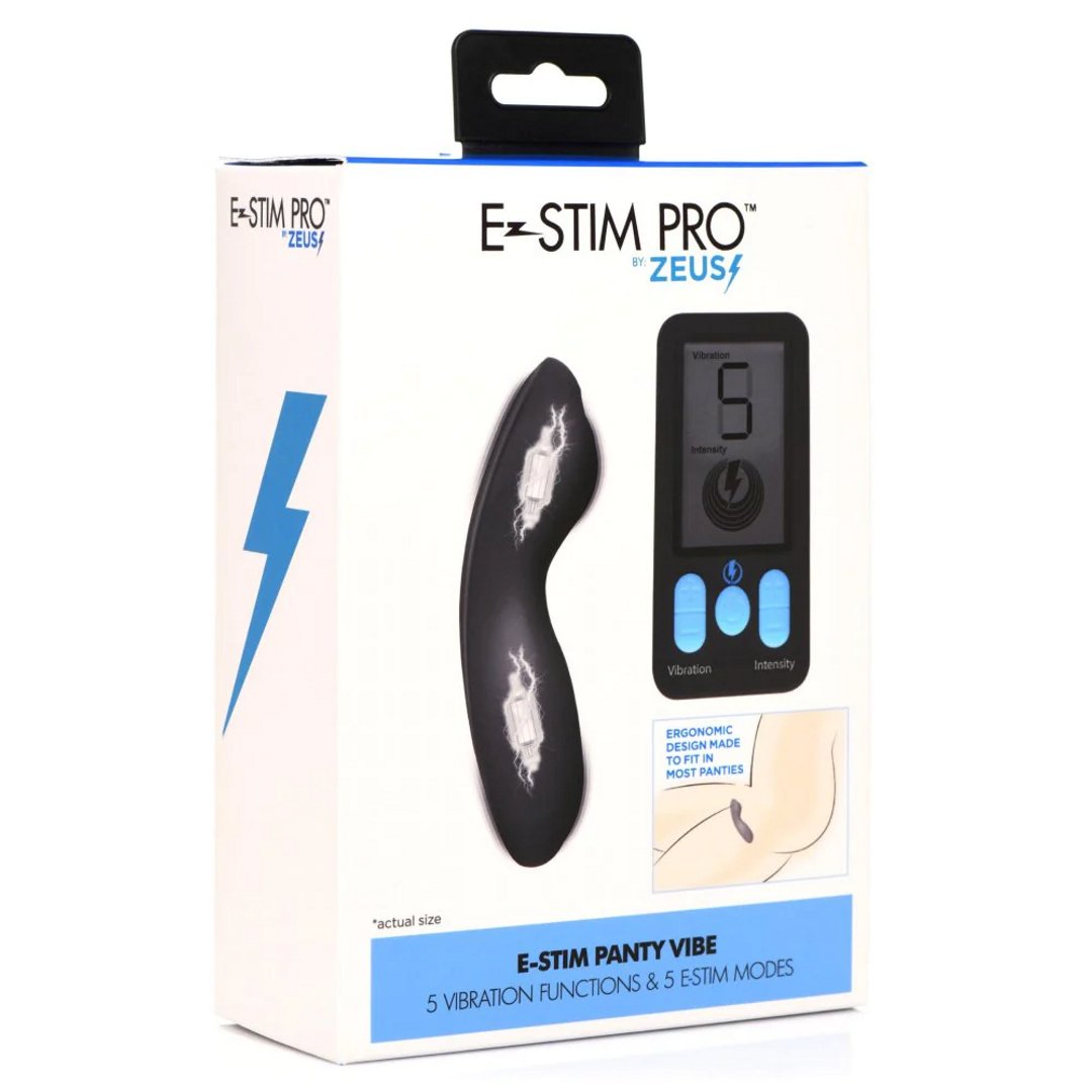 E - Stim Panty Vibe with Remote Control - Black - EroticToyzProducten,Toys,Toys met Electrostimulatie,Vibrators,Vibrators,Vibrerende Slipjes,,GeslachtsneutraalXR Brands