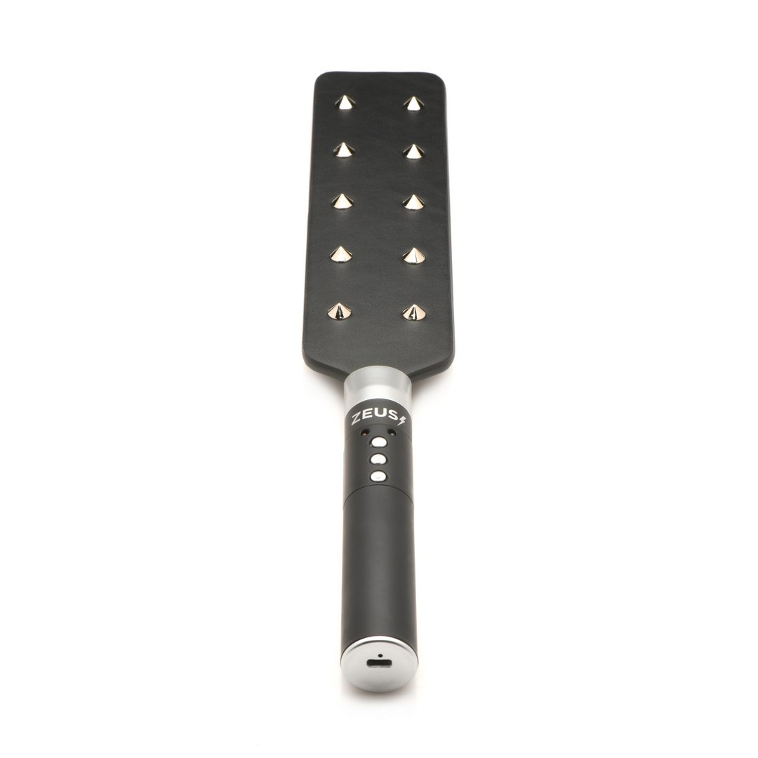 E - Stim Spiked Paddle - Black - EroticToyzProducten,Toys,Toys met Electrostimulatie,Fetisch,Fetish,Slaan en Plagen,Peddels,Nieuwe Producten,,GeslachtsneutraalXR Brands