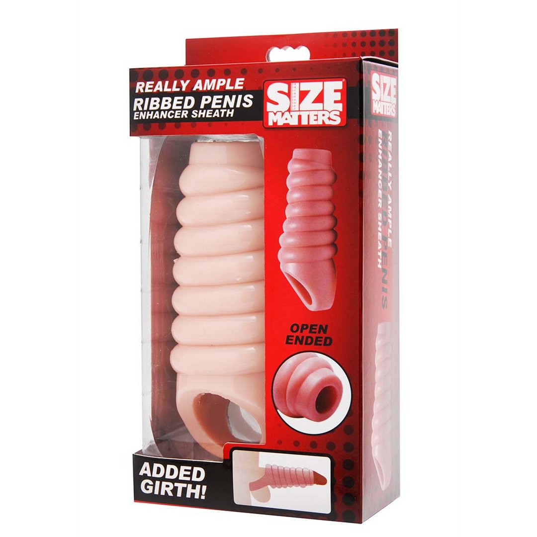 Echt Ruime Geribbelde Penisvergrotingshuls - Extra Dik voor Meer Omvang - EroticToyzProducten,Toys,Toys voor Mannen,Penis Sleeve,,XR Brands