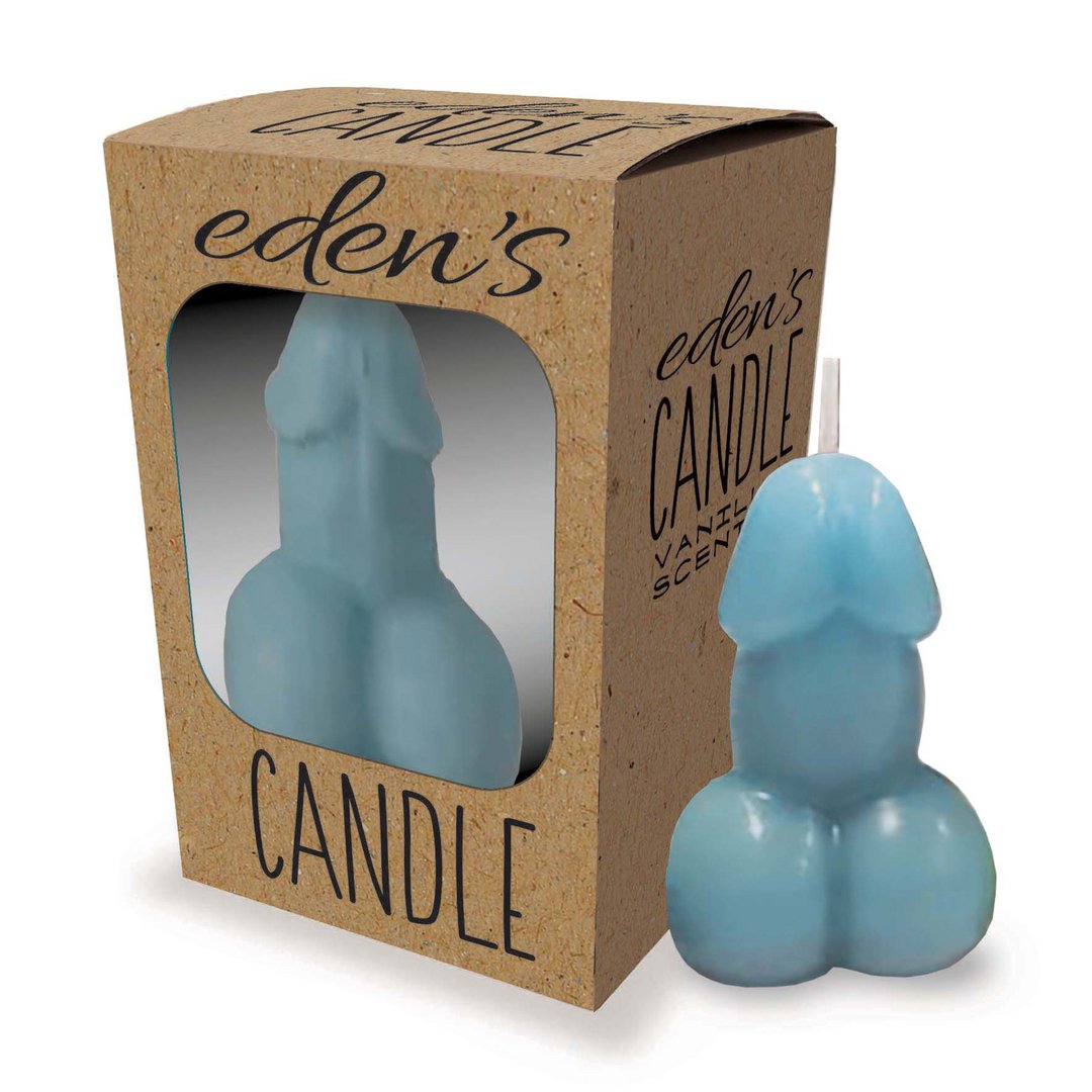 Eden’s Candle Vanilla Scented Penis Blue - EroticToyzKaarsenLittle Genie Productions