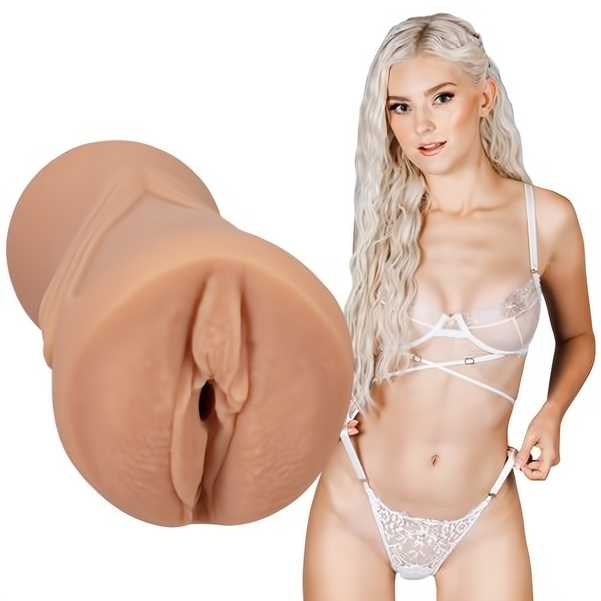 Eva Elfie - ULTRASKYN Pussy Masturbator - Vanilla - EroticToyzProducten,Toys,Toys voor Mannen,Masturbators Strokers,Handmatige Masturbator,Vagina Masturbator,Binnenkort Verwacht,,MannelijkDoc Johnson