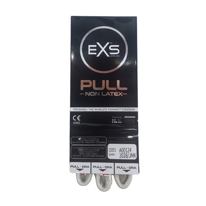 EXS Pull Latexvrije Ultradunne Condooms 0,008mm - 3 Stuks - EroticToyzCondooms voor MannenEXS