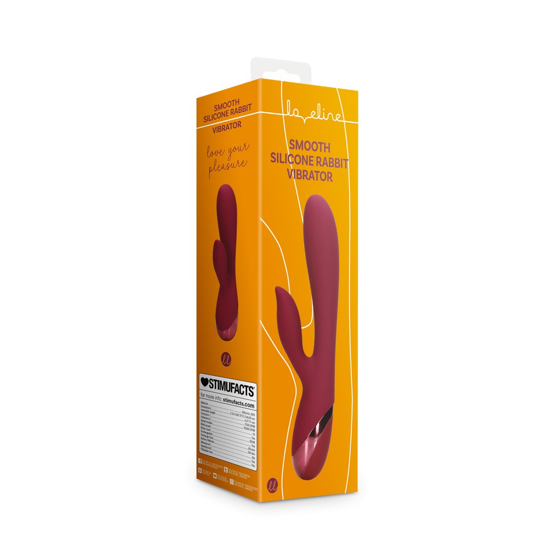 Gladde Silicone Rabbit Vibrator - Donker Kersen - EroticToyzRabbit VibratorsLoveline by Shots