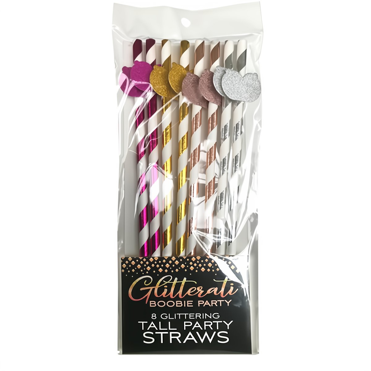 Glitterati Boobie Tall Party Straws - EroticToyzProducten,Grappige Erotische Gadgets,Feestartikelen,,GeslachtsneutraalLittle Genie Productions