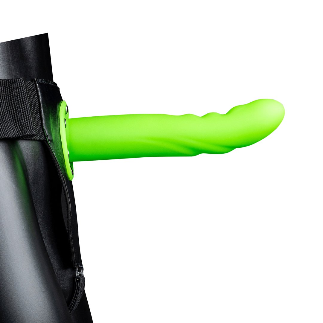 Glow in the Dark Textured Curved Hollow Strap - 20 cm - EroticToyzProducten,Toys,Toys voor Koppels,Voorbinddildo's,Dildos,Voorbinddildo's,Hol,,GeslachtsneutraalOuch! by Shots