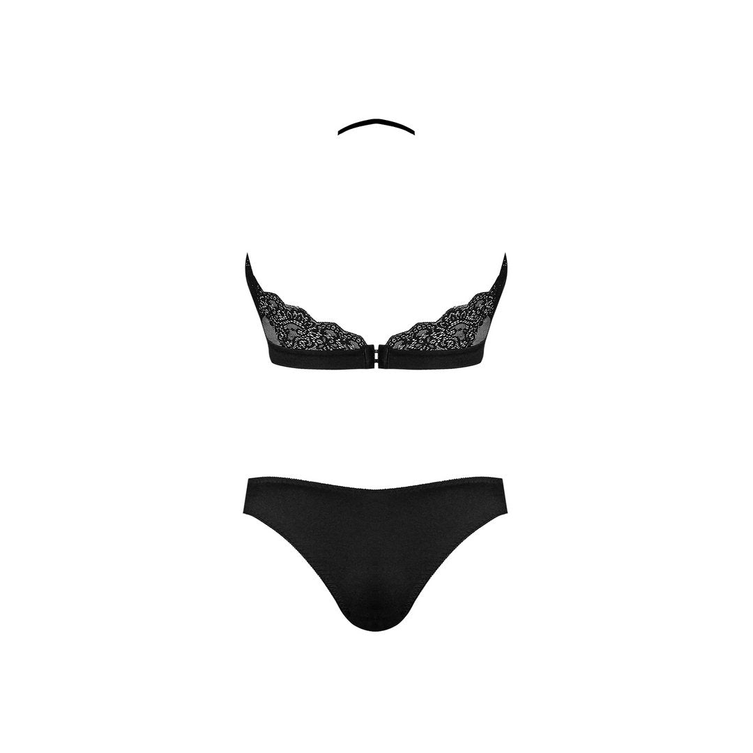 Lingerie Set - Halter Bandeau en Panty - XL - Zwart - Pleasureplay 2 - Delige SetMagic Silk