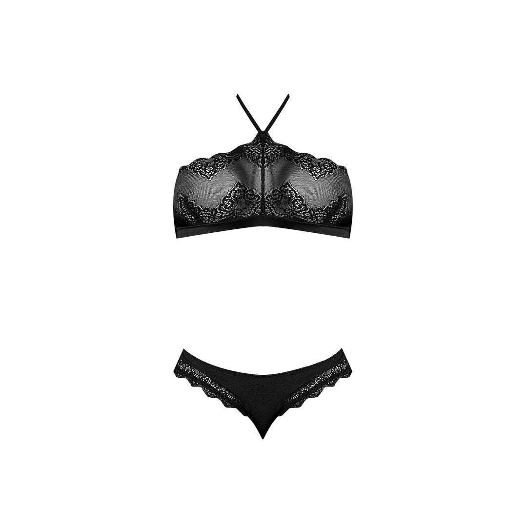 Lingerie Set - Halter Bandeau en Panty - XL - Zwart - Pleasureplay 2 - Delige SetMagic Silk