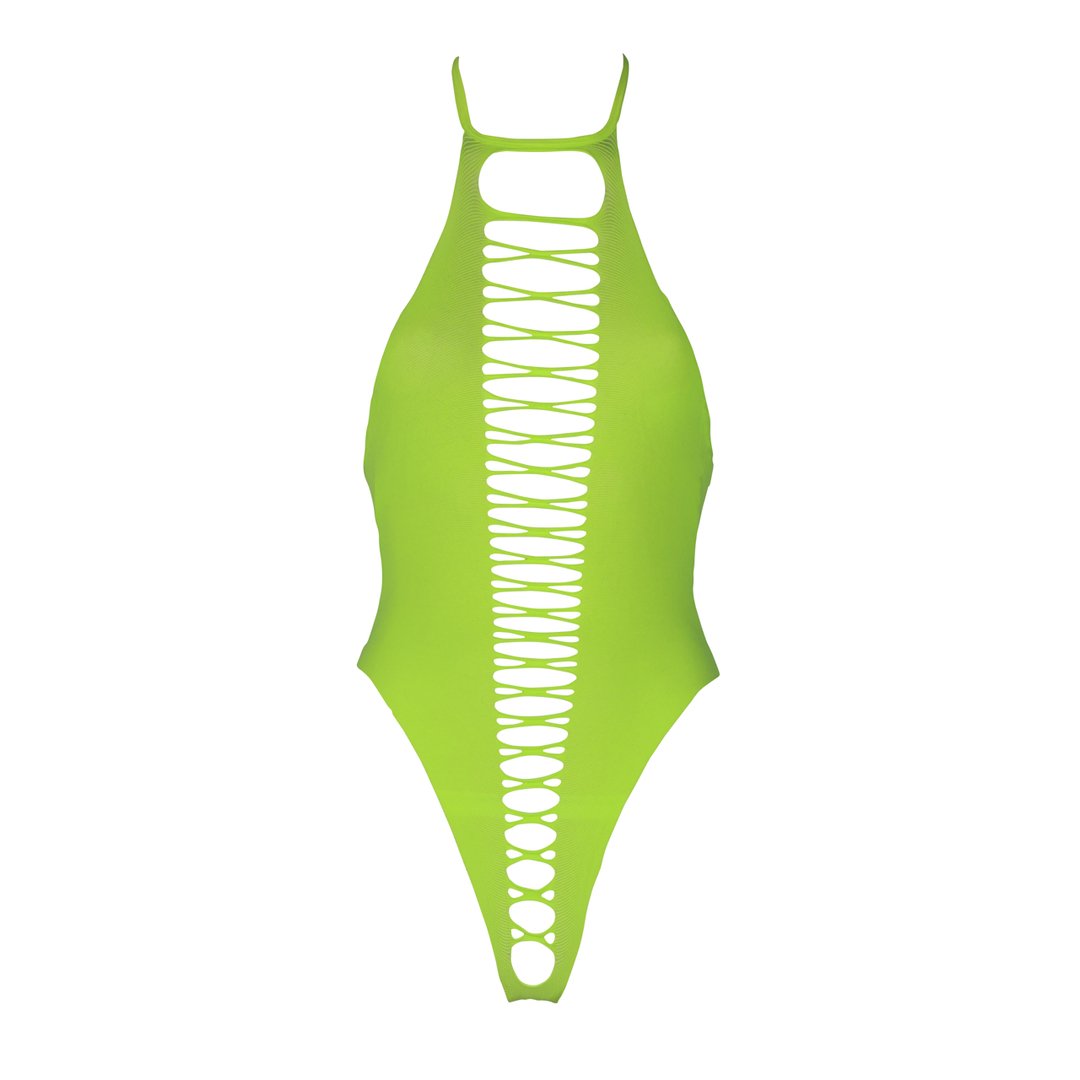 Neon Hooggesneden Body - Neonroze - Pleasureplay Bodysuits TeddiesOuch! by Shots