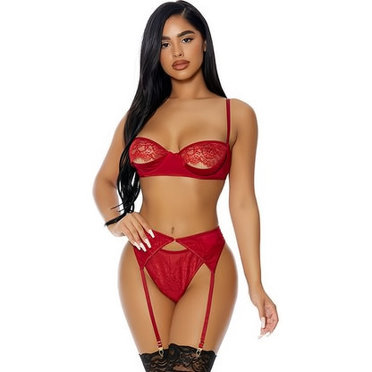 Just a Peek - Lingerie Set - M - EroticToyzProducten,Lingerie,Lingerie voor Haar,3 - Delige Set,Outlet,,VrouwelijkForplay