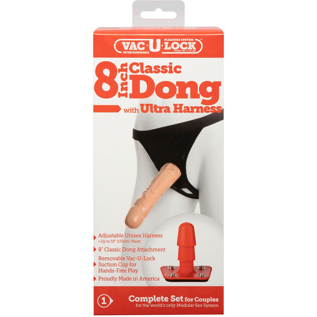 Klassieke dildo met Ultra harnas - 20 cm - Vanille - EroticToyzProducten,Toys,Dildos,Voorbinddildo's,,GeslachtsneutraalDoc Johnson