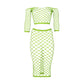Crop Top en Lange Rok Set - UV Geactiveerd Neon - Pleasureplay 2 - Delige SetOuch! by Shots
