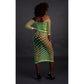 Crop Top en Lange Rok Set - UV Geactiveerd Neon - Pleasureplay 2 - Delige SetOuch! by Shots