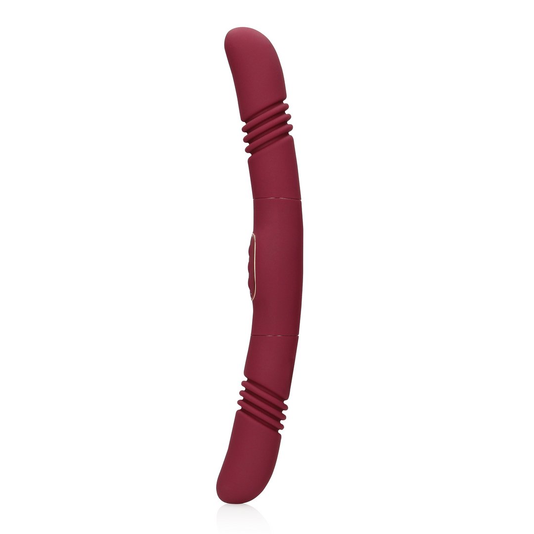 Loveline Dubbelzijdige Oplaadbare Thrusting Vibrator - Roze - EroticToyzThrusting VibratorsLoveline by Shots