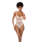 Bodysuit Transparant Wimperkant - Ivoor XL - Pleasureplay Bodysuits TeddiesMapalé