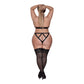 Bh en Slip Set van Imitatieleer met Studs - Zwart 2X - Pleasureplay Queen sizeMagic Silk