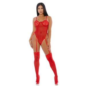 Teddy Met O - ringen - Rood - Pleasureplay Bodysuits TeddiesForplay