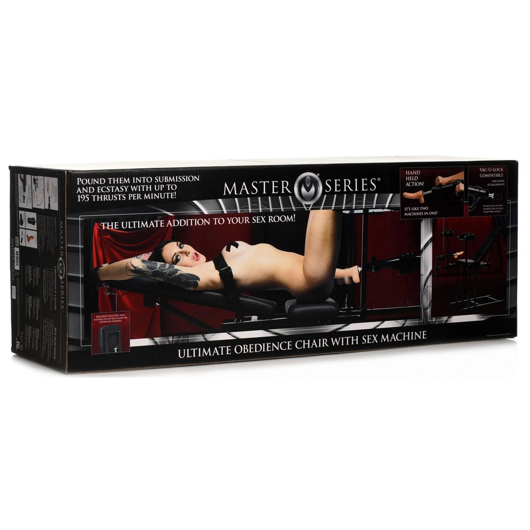 Bondage Stoel met Seks Machine - Zwart - Pleasureplay SeksmachinesXR Brands