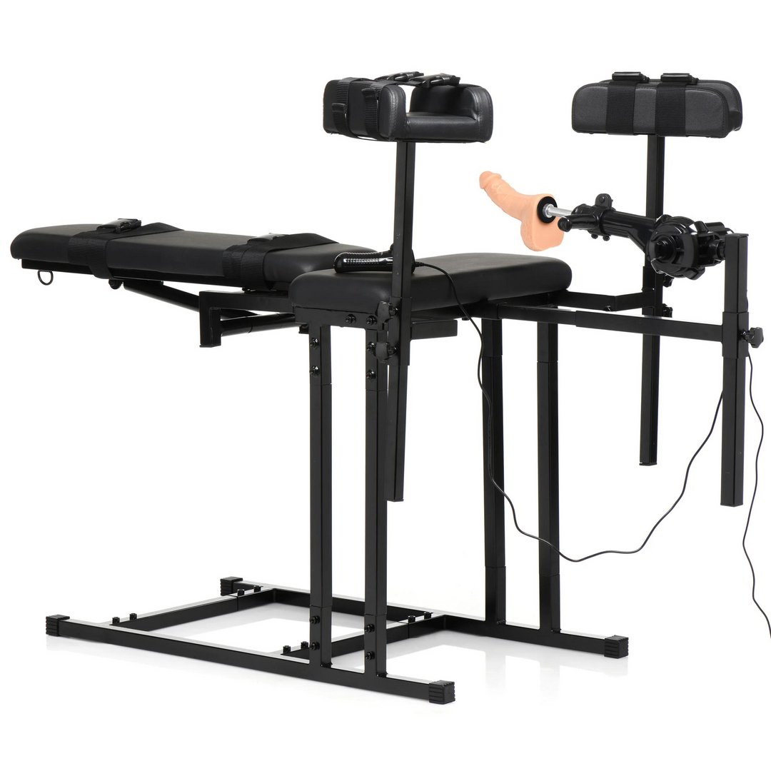 Bondage Stoel met Seks Machine - Zwart - Pleasureplay SeksmachinesXR Brands