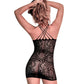 Naadloze Criss Cross Nek Jurk - One Size - Zwart - EroticToyzProducten,Lingerie,Lingerie voor Haar,Jurkjes,,VrouwelijkMagic Silk