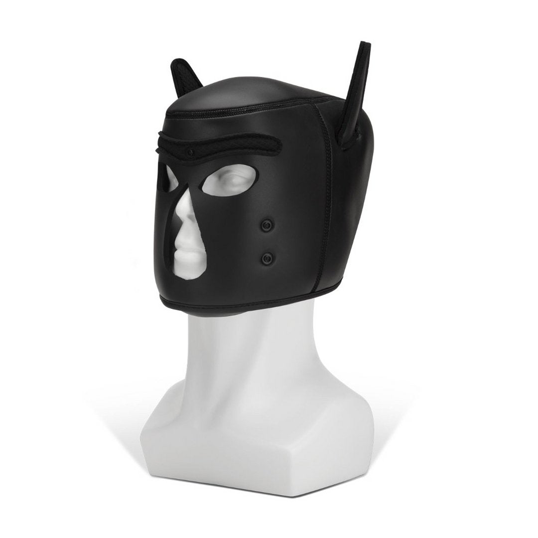 Neoprene Puppy Hood Speelse K9 Masker - Zwart - EroticToyzFetish MaskerProwler Red