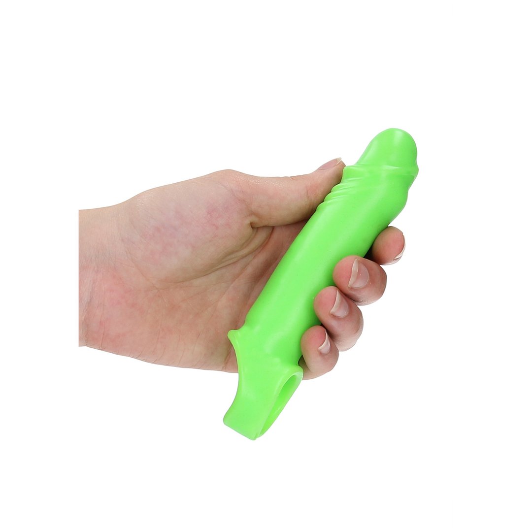 Oplichtende, Rekbare Penisomhulsel – Glow in the Dark – Fluorescerend Groen Stimulatiemiddel - EroticToyzProducten,Toys,Toys voor Mannen,Penis Sleeve,,MannelijkOuch! by Shots