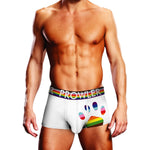 Oversized Paw Trunk - L - Wit met Progress Pride Tailleband - EroticToyzProducten,Lingerie,Lingerie voor Hem,Boxershorts,,MannelijkProwler