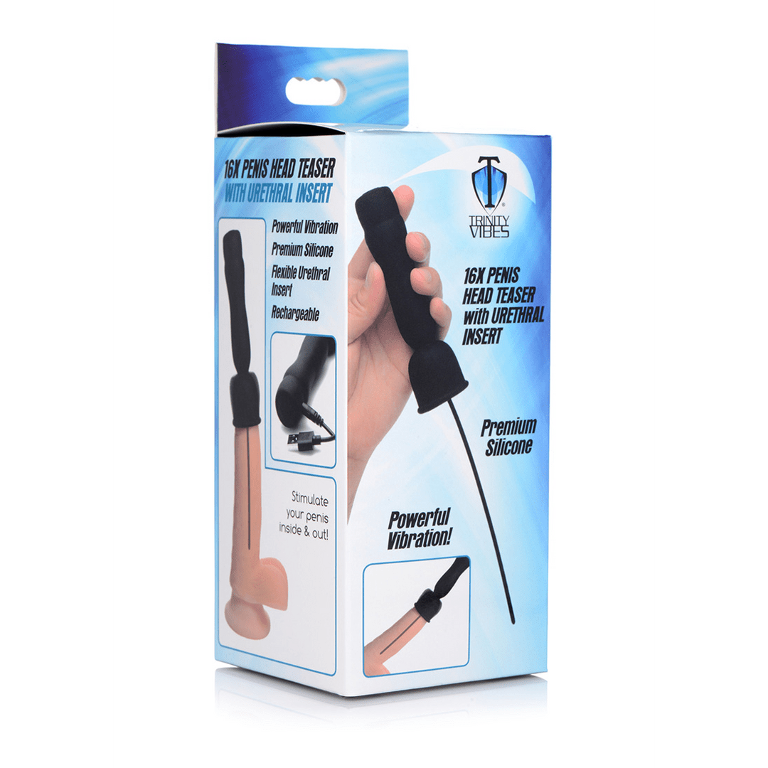 Penis Head Stimulator met Urethrale Vibratie - Zilver - Pleasureplay Urethrale ToysXR Brands