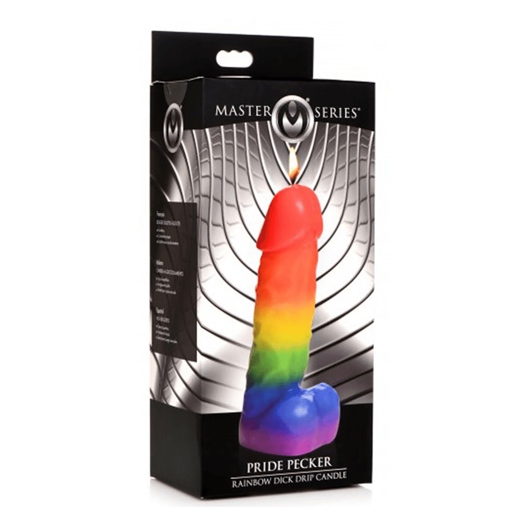 Peniskaars Paraffine - Regenboog 18,5 cm - Pleasureplay MassagekaarsenXR Brands