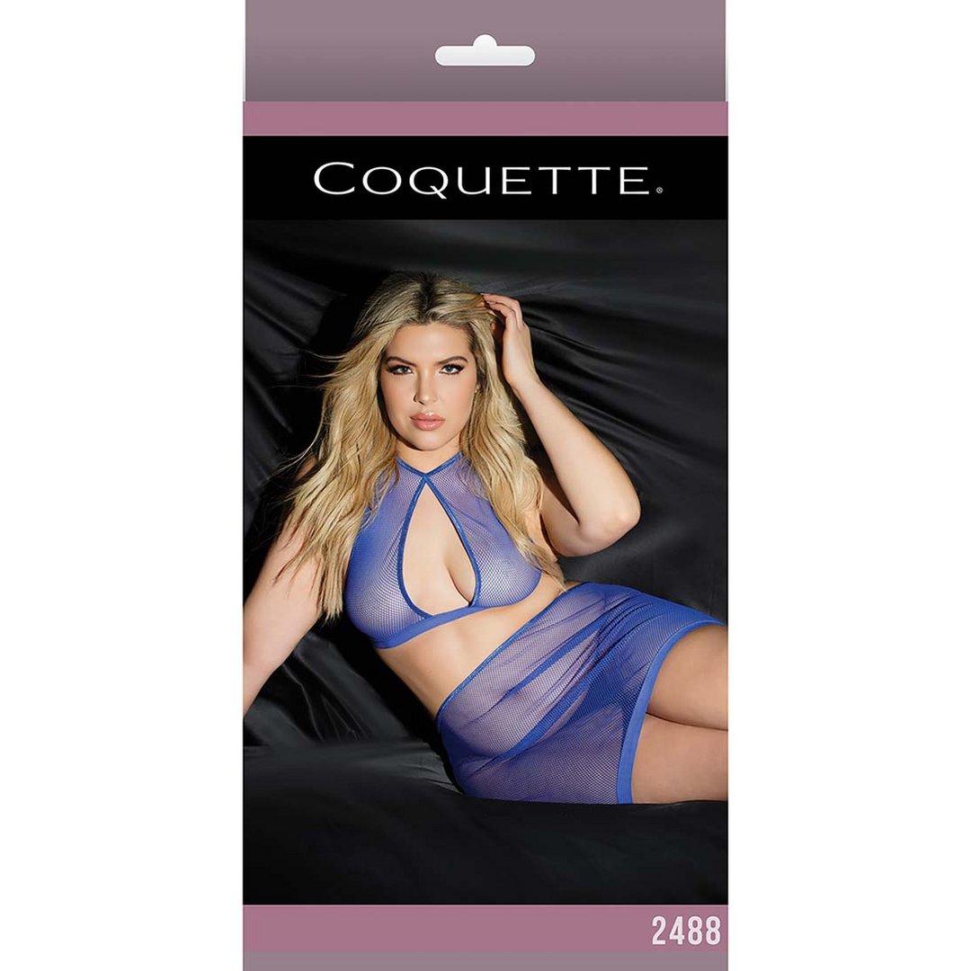 Plus Size Fishnet Set met Verstelbare Bandjes - Zwart - EroticToyzQueen sizeCoquette