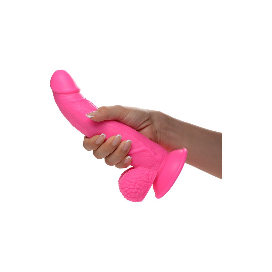 'POP Dildo met Ballen en Zuignap 19 cm - Klaprooskleurig' - EroticToyzRealistische Dildo'sXR Brands