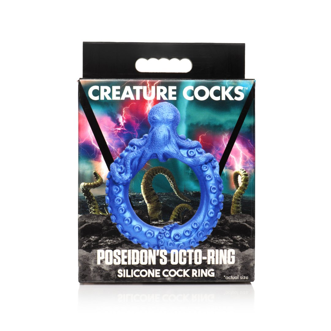 Poseidon's Octo - Ring - Silicone Cockring - Blauw - EroticToyzProducten,Toys,Toys voor Mannen,Cockringen,Nieuwe Producten,,MannelijkXR Brands