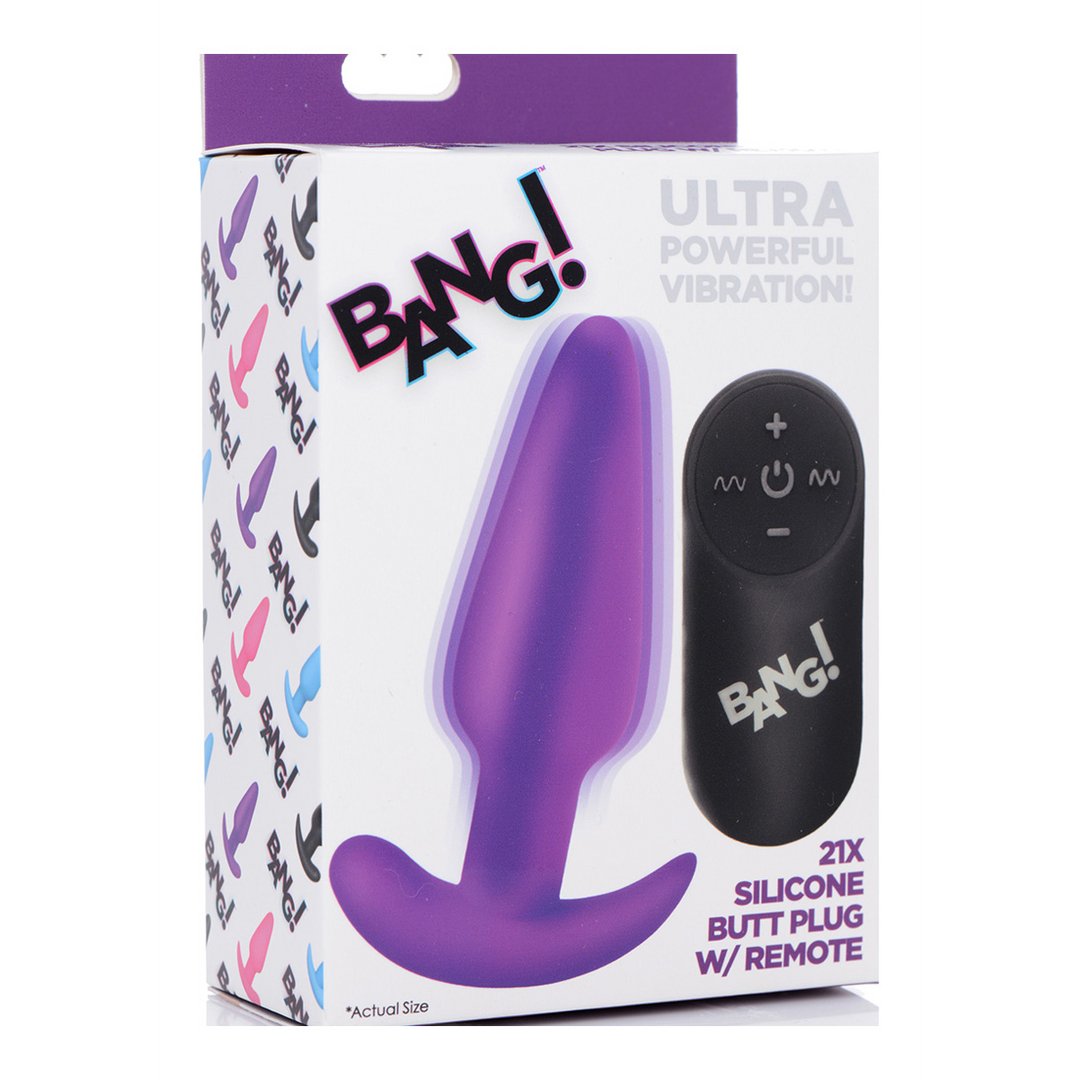 'Premium Silicone Butt Plug met 21 Vibraties en Afstandsbediening - Zwart' - EroticToyzButtplugs Anale Dildo's VibrerendXR Brands