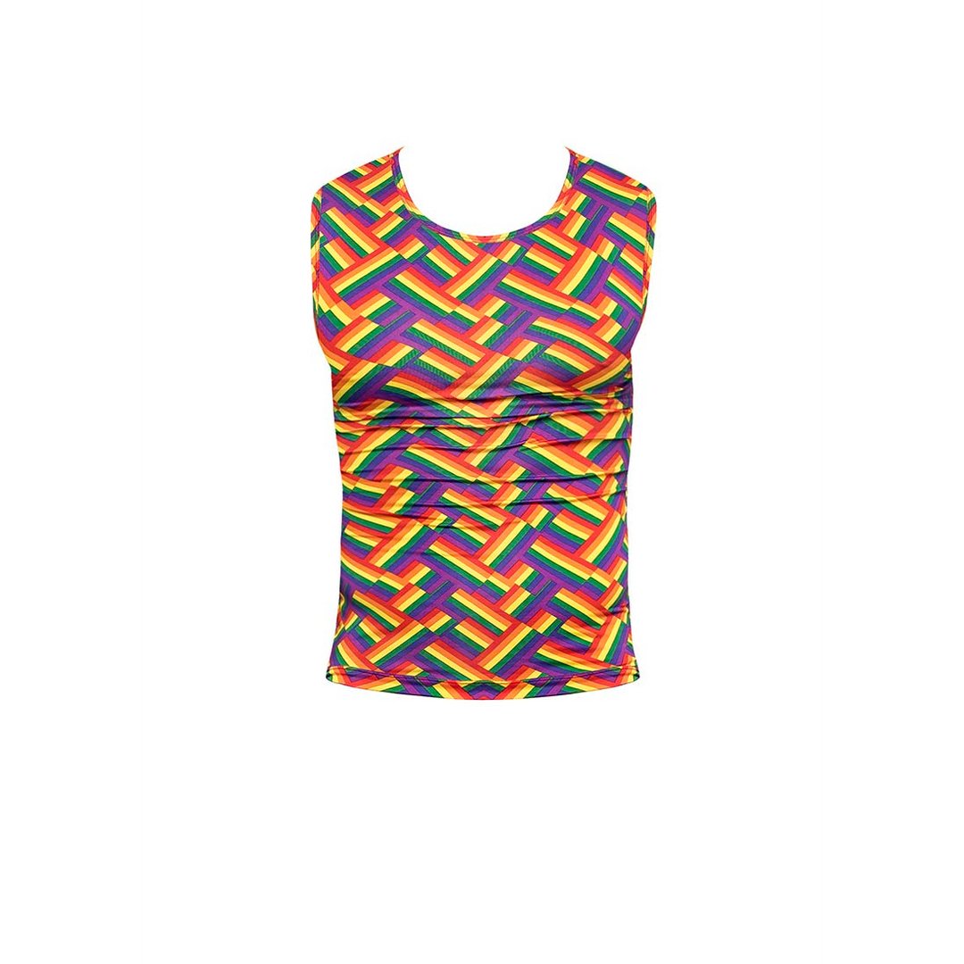 Pride Fest Regenboog Fitness Tanktop M - Kleurig en Ademend - EroticToyzT-Shirts / TopsMale Power