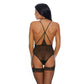 Provocative Vixen Diepe V - Hals Teddy met Kousenbanden - Zwart (S) - EroticToyzBodysuits TeddiesForplay