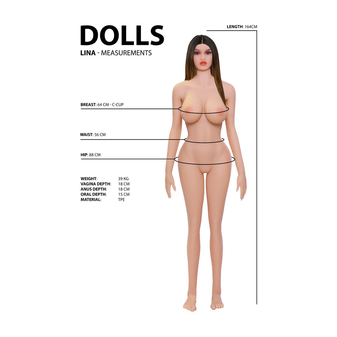 'RealDoll Lina Realistische Sex Pop met Lichaamsverwarming - Huidkleurig' - EroticToyzVrouwelijkDolls by Shots