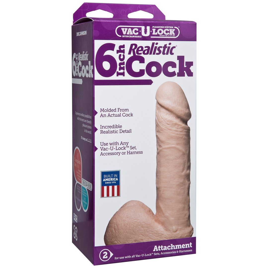 'Realistische Dildo 15 cm Met Vac - U - Lock Compatibiliteit - Bruin' - EroticToyzVoorbinddildo'sDoc Johnson