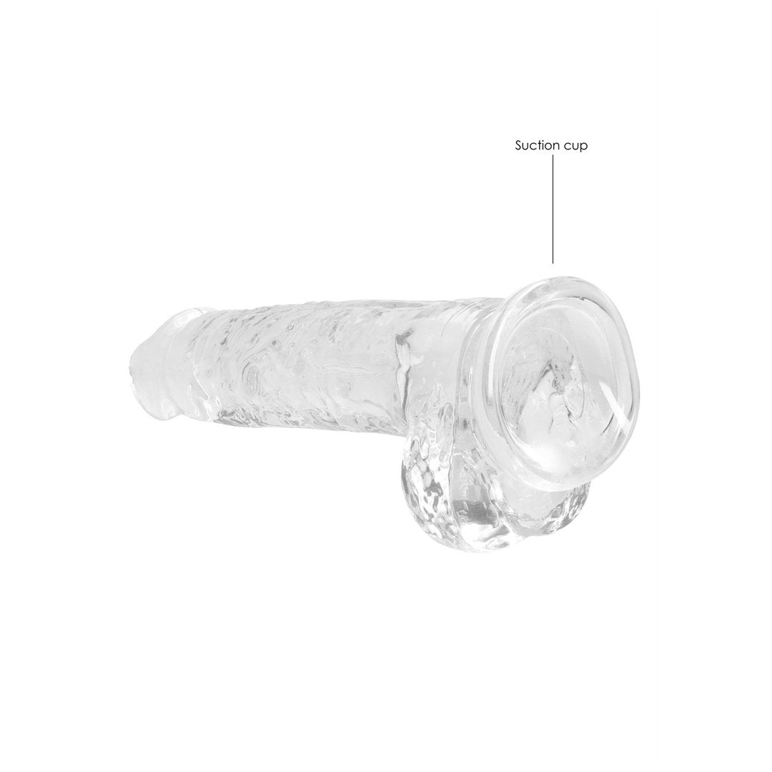 Realistische Dildo met Ballen - 21 cm - REALROCK CRYSTAL CLEAR - EroticToyzProducten,Toys,Dildos,Realistische Dildo's,,GeslachtsneutraalRealRock by Shots